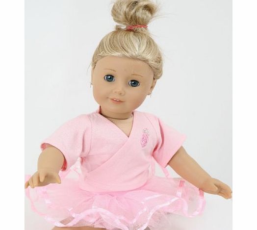PINK LYCRA TUTU AND BALLET WRAP SET FOR 14-18 INS[35-45CM DOLLS[ DOLL AND SHOES NOT INCLUDED]To fit dolls such as American Girl,Baby Born,Hannah by Gotz,DesignaFriend DolL,Kidz and Cats,Pr